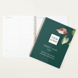 Agenda Gerente de Projeto do Logotipo Hunter Green