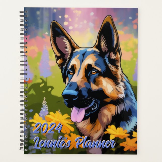 Agenda German shepherd de flor selvagem personalizado 202 (Frente)