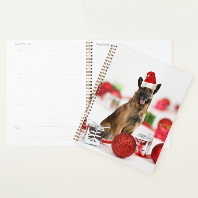 Agenda German shepherd de Natal Santa Hat Gift Bag (Exibição)