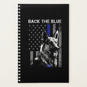 Agenda german shepherd k-9 com bandeira azul-fina azul