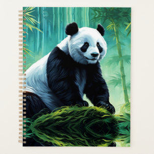 Agenda Giant Panda na Floresta de Bamboo