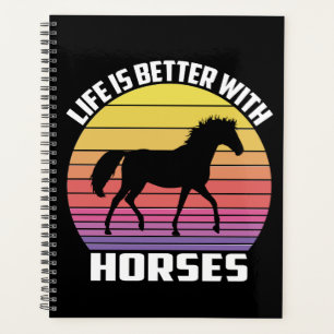 Agenda Gift Equestrian Cowgirl Black Horse Lover Diariame