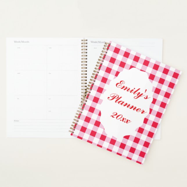 Agenda Gingham Personalizado  (Exibição)