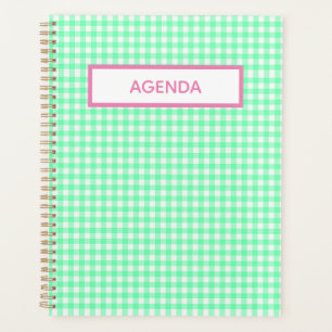 Agenda Gingham Planner Verde