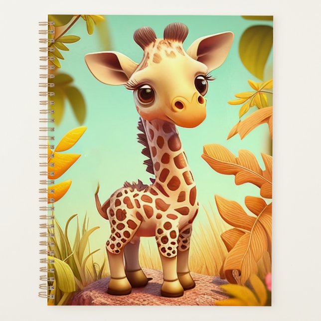 Agenda Girafa Bebê Fofo Tropical Cartoon-37560 (Frente)