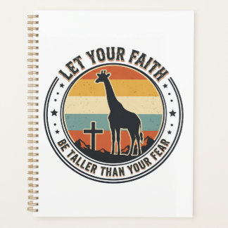 Agenda Girafa da Fé Cristã Inspirador Pôr do Sol Retro