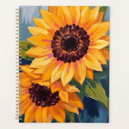 Agenda Girassóis Amarelos | Pintura Floral em Aquarela