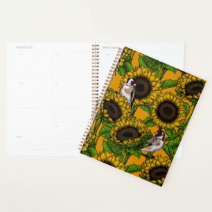 Agenda Girassóis e cotovelos de laranja