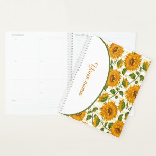 Agenda Girassóis Personalizados e texto