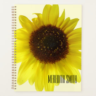 Agenda Girassol Amarelo Nome Personalizado