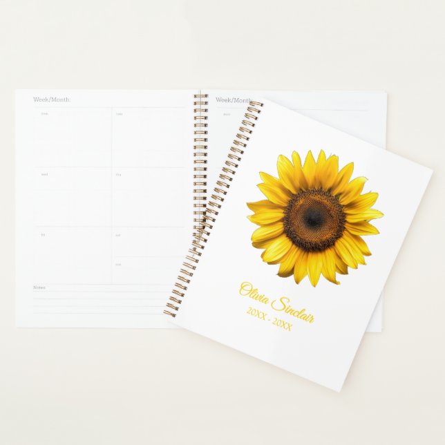 Agenda Girassol Amarelo Personalizado (Exibição)