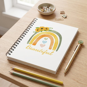 Agenda Girassol Arco-íris Boêmio Personalizado