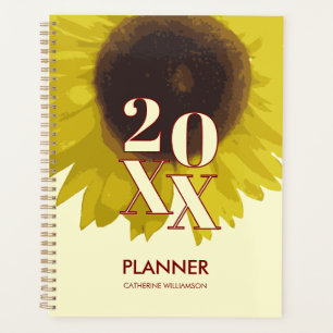 Agenda Girassol Floral Amarelo Personalizado