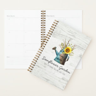 Agenda Girassol Floral & Madeira Rústica Casa de Campo Vi