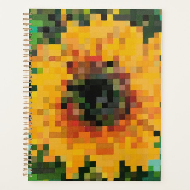 Agenda Girassol luminoso pixelizado (Frente)