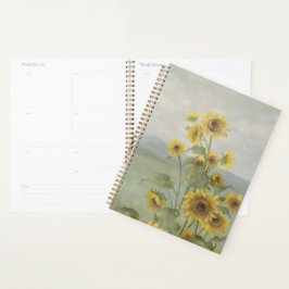 Agenda Girassol moderno Aquarela e imagem personalizada