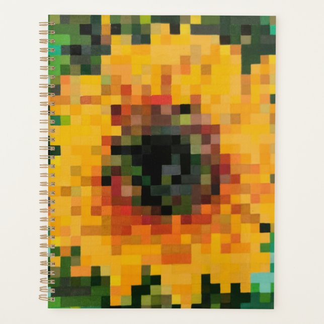 Agenda Girassol radiante em pixels (Frente)