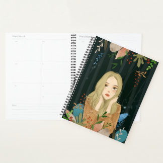 Agenda Girl Illustration Planner
