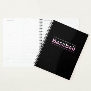 Agenda Girls Baseball - Tipografia Geométrica Rosa