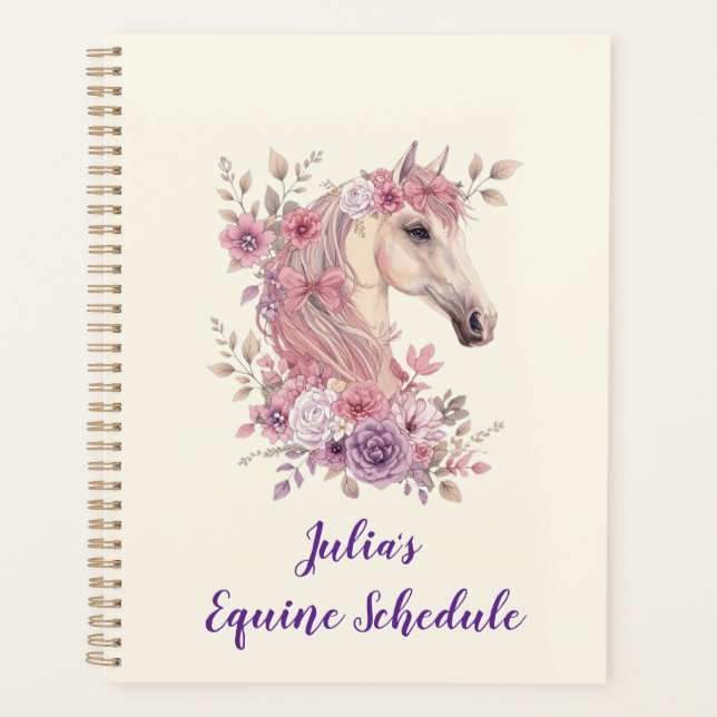 Agenda Girls Pretty Ponies Pastel Floral Horse (Frente)