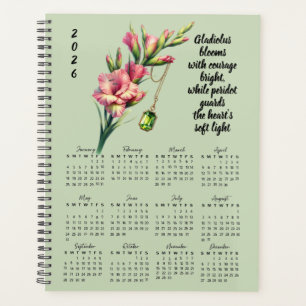 Agenda Gladiolus & Peridot Verso de Agosto – 2026 Ano Int