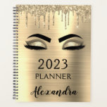 Agenda Glam 2022 Glitter Sparkle Eyelashes Dourado<br><div class="desc">2022 Eyelashes Dourados Sparkle Glitter Monographic Name (Nome do Monograma e Notebook Espiral Inicial). Isto faz o doce e perfeito aniversário de 16 anos,  casamento,  chá de panela,  aniversário,  chá de fraldas ou festa de solteira presente para alguém que ama luxo de luxo e estilos quíticos.</div>