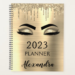 Agenda Glam 2022 Glitter Sparkle Eyelashes Dourado