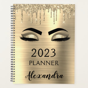 Agenda Glam 2022 Glitter Sparkle Eyelashes Dourado