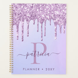 Agenda Glam Purple Glitter Drives Monograma Elegante