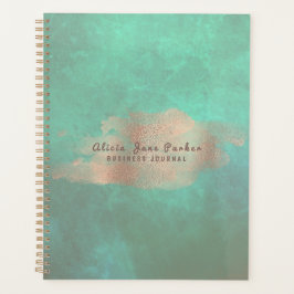 Agenda Glam Rosa Dourado Folha de Cobre Verde | Luxury El