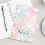 Agenda Glamorosa brilhante bonito<br><div class="desc">Personalize facilmente este padrão bonito de brilho de boque rosa com seus detalhes personalizados.</div>