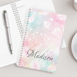 Agenda Glamorosa brilhante bonito<br><div class="desc">Personalize facilmente este padrão bonito de brilho de boque rosa com seus detalhes personalizados.</div>