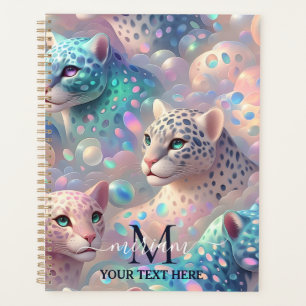 Agenda Glamour Feminino Impressão Leopardo Opala Escritór