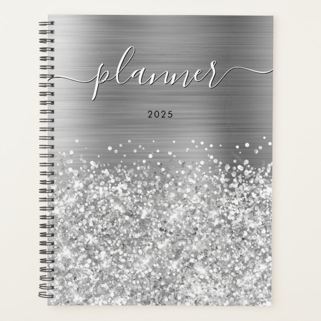 Agenda Glamour Prateado Espelhante 2025 (Frente)