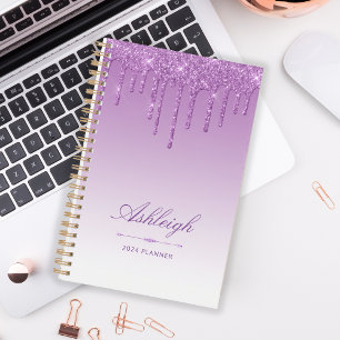 Agenda Glitter De Luxo Chic Drips Purple 2024