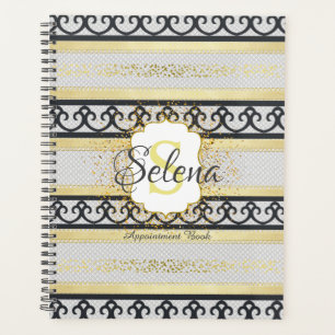 Agenda Glitter do Ouro do Livro de Compromissos do Nome d