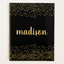 Glitter Dourado Confetti | Preto personalizado