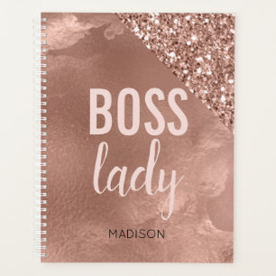 Agenda Glitter Dourado Rosa personalizado Senhora do Ch