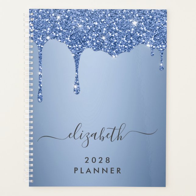 Agenda Glitter Drives Blue Personalizado (Frente)