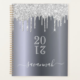 Agenda Glitter prateado goteja goma girassol luxo 2022