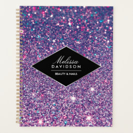 Agenda Glitter Roxo e Livro de Nomes de Glamor