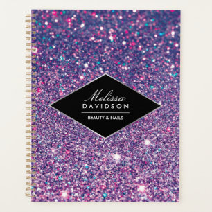 Agenda Glitter Roxo e Livro de Nomes de Glamor