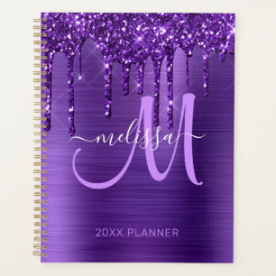 Agenda Glitter Roxo-Roxo Brugado Metal 2022