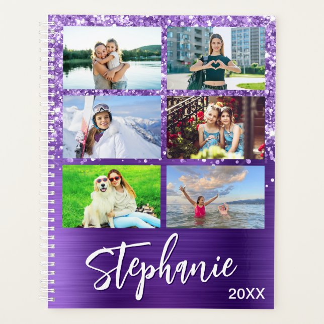 Agenda Glittery Amethyst Glam 14 Photo Collage (Frente)