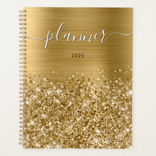 Agenda Glittery Gold Glam 2025 (Frente)