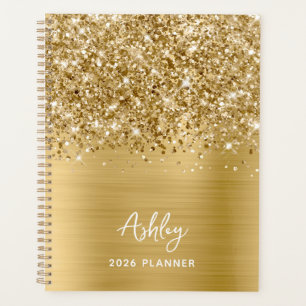 Agenda Glittery Gold Glam Personalizado 2023