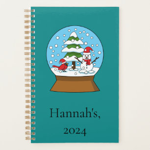 Agenda Globe w Cardeal Snowman & Pine Tree   Personalizar