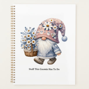 Agenda Gnome Personalizado Flor de Margarida Fofa para Mu
