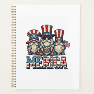 Agenda Gnomo Patriótico Merica Design Vector Vintage_1