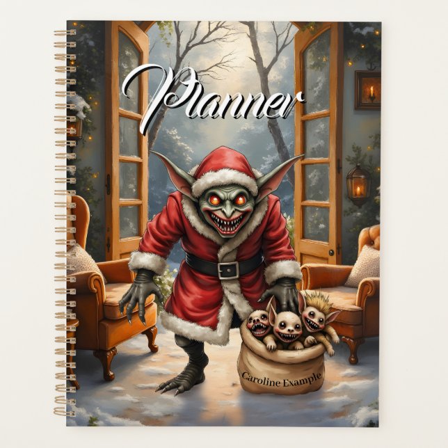 Agenda Goblin de Natal assustador - Papais noeis de Mau d (Frente)